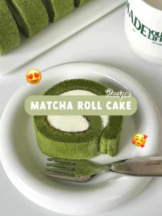 Công thức làm bánh cuộn Matcha (Matcha Roll Cake) với nhân kem béo ngậy