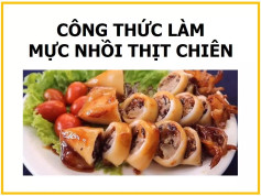 Công thức làm mực nhồi thịt chiên giòn vàng, nhân thịt băm nấm mèo hành tím đậm đà