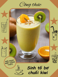 Công thức làm sinh tố bơ chuối kiwi cam vàng và mật ong thơm ngon