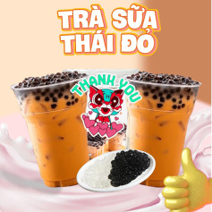Công thức làm Trà Sữa Thái Đỏ chuẩn vị tại nhà với trân châu đen và sữa đặc