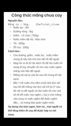 Công thức măng chua cay ngon tuyệt cho bún ngan và bún cá