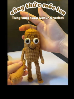 Công thức móc len nhân vật ngô vui nhộn màu nâu