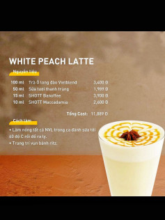 Công thức pha chế đồ uống mùa đông: White Peach Latte, Green Milktea với cam, Sweet and Spice, Brown Baconut và Hot Orange Chocolate
