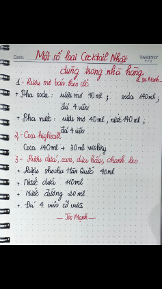 Công thức pha chế một số loại cocktail Nhật phổ biến dùng trong nhà hàng