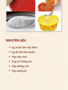 Công thức sốt muối ớt nướng bánh mì chuẩn vị, sử dụng muối tôm Tây Ninh và ớt bột Hàn Quốc