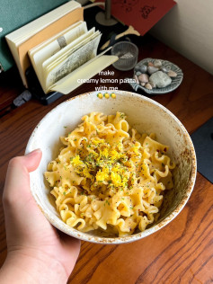 Creamy Lemon Pasta with Garlic and Chilli Flakes Recipe