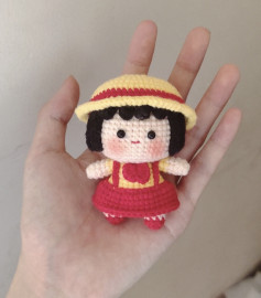 Crochet Amigurumi Doll Pattern Chart with Hat and Dress