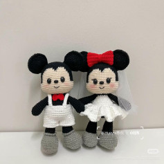 Crochet Amigurumi Mickey and Minnie Doll Pattern Chart