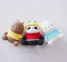 Crochet Amigurumi Panda Bear Pattern with Hat and Shirt