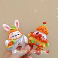 Crochet Amigurumi Pattern: Cute Carrot Rabbit and Clown Dolls
