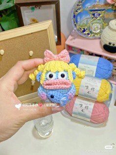 Crochet Amigurumi Patterns: Cute Monster with Pink Bow and Teddy Bear in Overalls