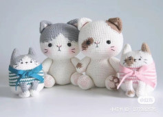 Crochet Amigurumi Sitting Cat Doll Pattern Chart