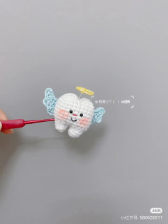Crochet Angel Tooth Amigurumi Doll Pattern with Wings and Halo