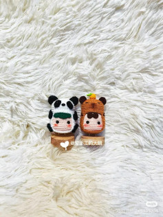 Crochet Animal Dango Dolls Pattern: Panda, Capybara, Penguin, Cat