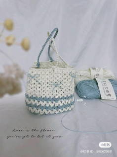 Crochet Bag Pattern Chart Blue and White