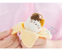 Crochet Banana Cat Keychain Amigurumi Pattern Chart