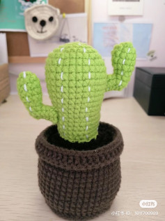 Crochet Cactus Small Potted Plant Chart with 4 Styles