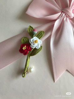 Crochet Camellia Flower Diagram and Pattern Chart