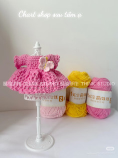 Crochet Chart: Cute Pink Butterfly Dress for Doll