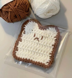 Crochet Chart for Cute Bear Toast Coaster Pattern with Abbreviations