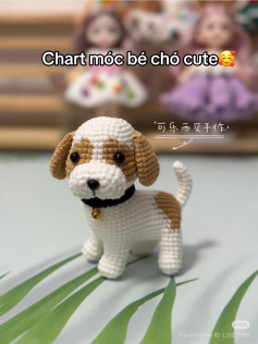 Crochet Chart for Cute Brown and White Puppy Dog Amigurumi