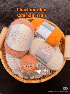 Crochet Chart for Cute Fluffy Sheep Amigurumi Doll with Gray Dress