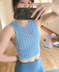 Crochet Chart Part 3: Light Blue Openwork Tank Top Pattern