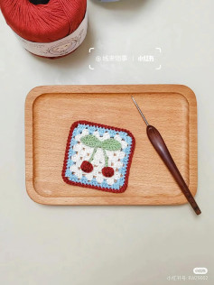 Crochet Cherry Granny Square Chart Pattern