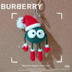 Crochet Christmas Coal Doll Keychain Pattern