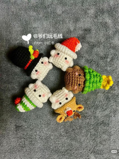 Crochet Christmas Mushroom Amigurumi Dolls Pattern Tutorial