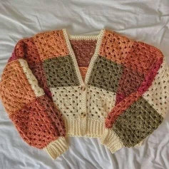Crochet Color Block Cardigan Pattern with Granny Squares and Assembly Instructions
