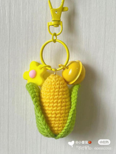 Crochet Corn Keychain Pattern Chart with Step-by-Step Instructions
