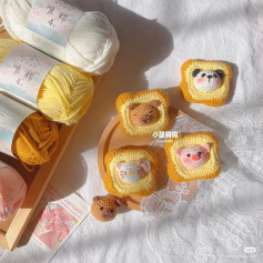 Crochet Cute Animal Toast Pattern: Kitty, Panda, Pig & Hamster