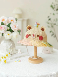 Crochet Cute Bear Flower Hat Pattern Chart