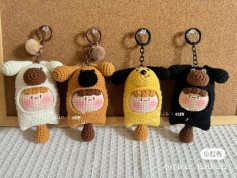Crochet Dog Popsicle Keychain Pattern Chart with Step-by-Step Instructions