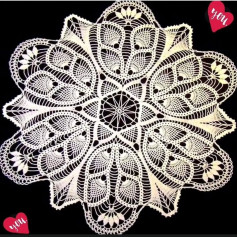 Crochet Doily Pattern Chart: Vintage Lace Floral Design