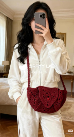 Crochet Dumpling Bag Tutorial with Granny Square Chart