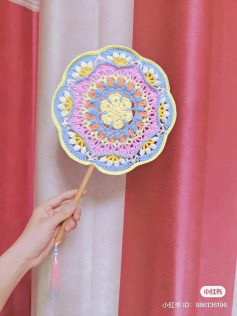 Crochet Fan Patterns: Colorful Flower Mandala and Cherry Blossom Designs with Charts