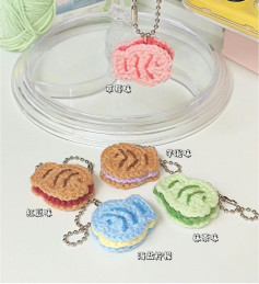 Crochet Filled Taiyaki Keychain Chart - Strawberry, Taro, Red Bean, Matcha