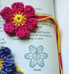 Crochet Flower and Butterfly Chart with Russian Poem