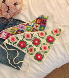 Crochet Flower Granny Square Top Pattern Tutorial with Detailed Instructions