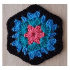 Crochet Flower Motif Flat Charts and Finished Examples