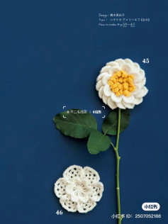 Crochet flower motif patterns no.43, 44, 45, 46
