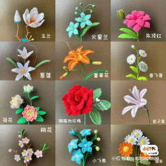 Crochet Flower Patterns Collection: Magnolia, Lily, Rose