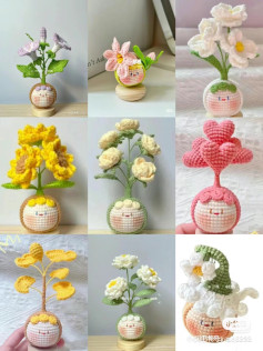 Crochet Flower Pot Dolly Amigurumi Pattern Tutorial