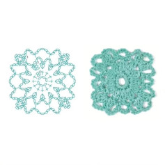 Crochet Flower Square Motif Chart and Tutorial