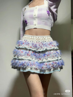 Crochet Fluffy Tiered Skirt Pattern Chart