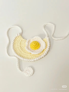 Crochet Fried Egg Bib Pattern with Chart Instructions