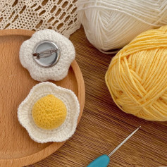 Crochet Fried Egg Button Pattern Chart