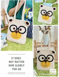 Crochet Glasses Bear Tote Bag Pattern Chart